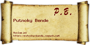 Putnoky Bende névjegykártya